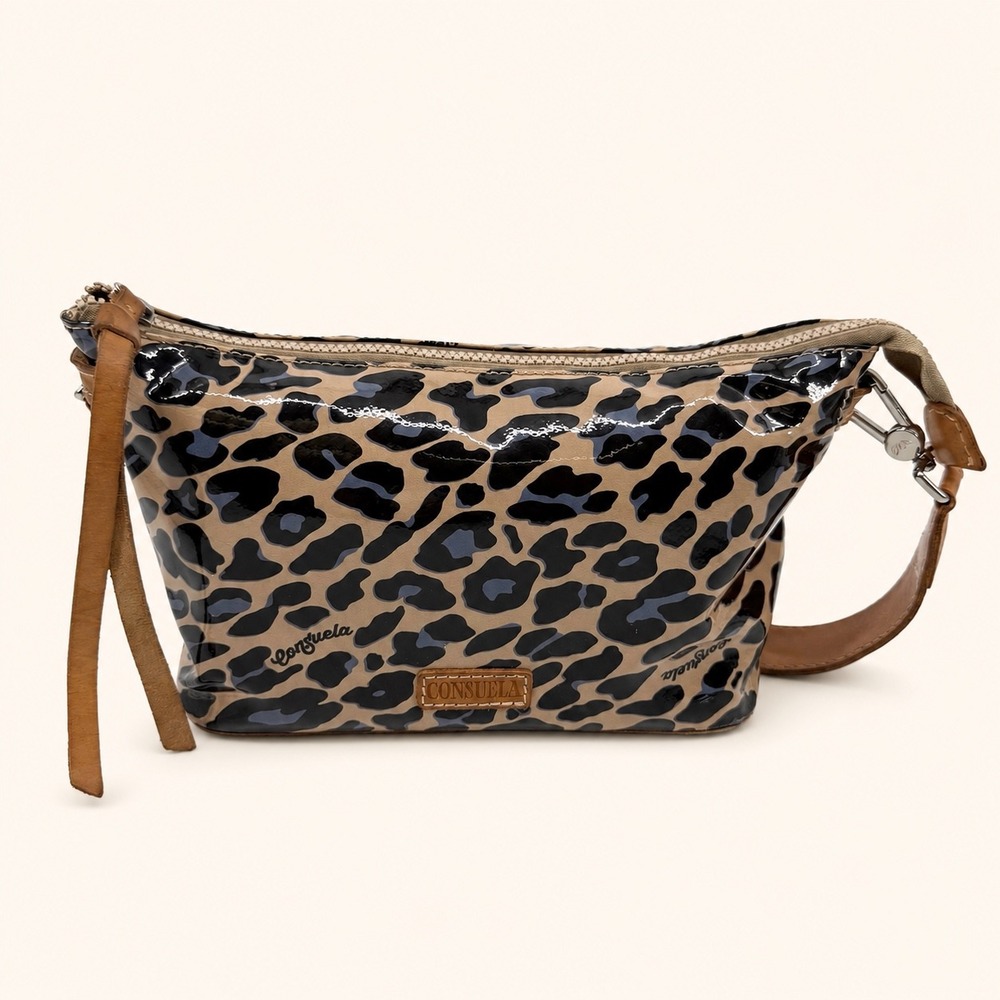 Consuela Blue Jag Your Way Bag Leopard Leather Strap Western Country Cowgirl